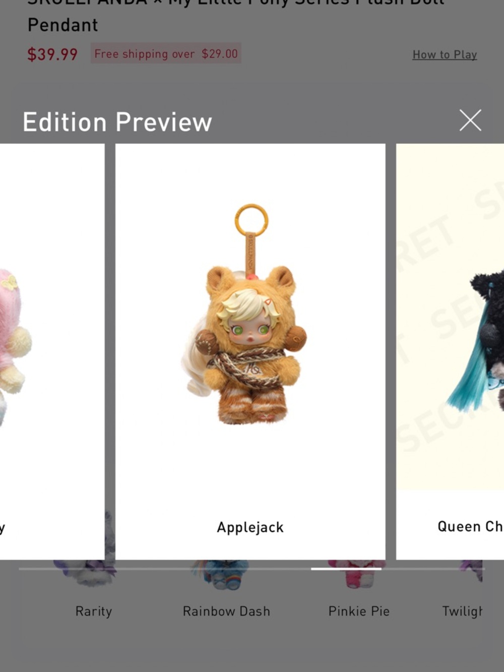 Pop Mart Skullpanda x My Little Pony Series Applejack NIB